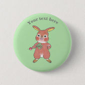 Niedlicher Hungersbunny Bunny Rabbit Green Button (Vorderseite)