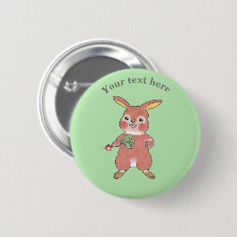 Niedlicher Hungersbunny Bunny Rabbit Green Button