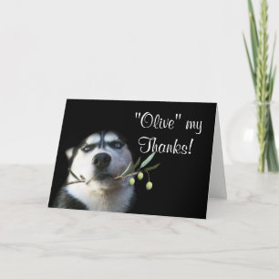 Niedlicher Husky Hund danke Ihnen Card Humorolive