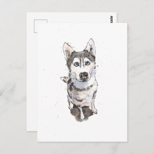niedlicher Husky-Hund Postcard Postkarte (Vorne/Hinten)