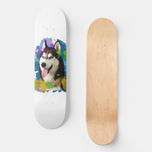 Niedlicher Husky. Skateboard (Vorderseite)
