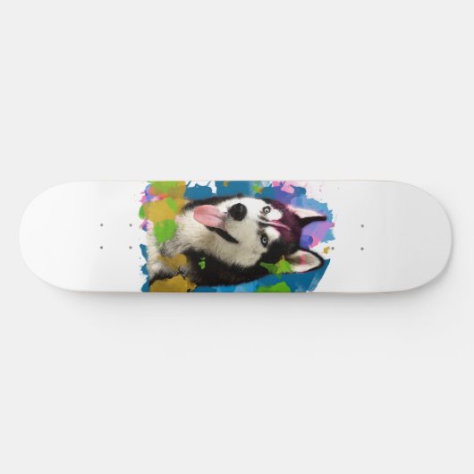 Niedlicher Husky. Skateboard (Horizontal)