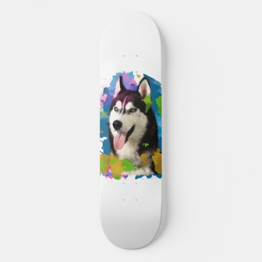 Niedlicher Husky. Skateboard (Vorderseite)