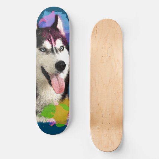 Niedlicher Husky. Skateboard (Vorderseite)