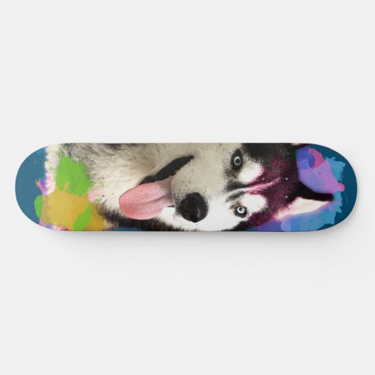 Niedlicher Husky. Skateboard (Horizontal)