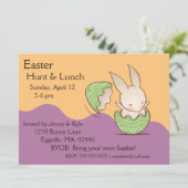 Niedlicher Hutschuss, Grünes Ostereier Einladung (Stehend Vorderseite)