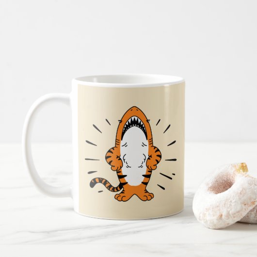 NIEDLICHER HYBRID SHARK TIGER CARTOON KAFFEETASSE (Mit Donut)