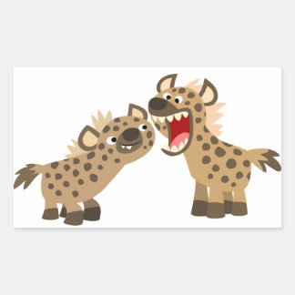 Niedlicher Hyenas-Aufkleber für Big Teethed Cartoo Rechteckiger Aufkleber