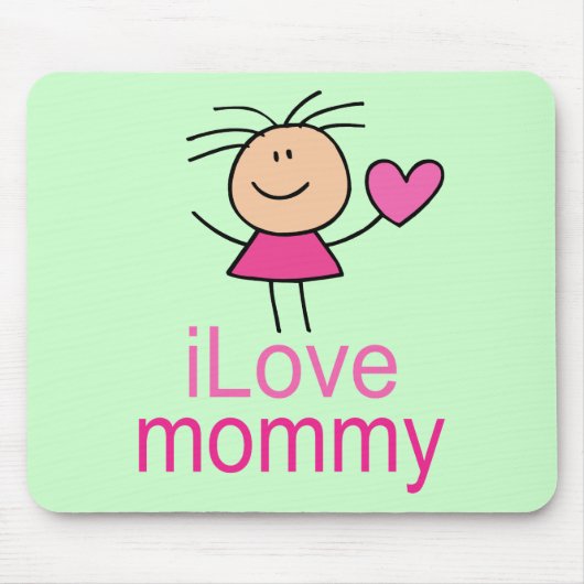Niedlicher i-Liebe-Mama-T - Shirt Mousepad (Vorne)