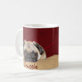 Niedlicher iCuddle Mops-Welpe Kaffeetasse (Vorderseite Links)