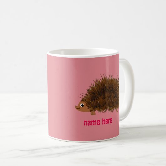 Niedlicher Igel addieren Namen Kaffeetasse (VorderseiteRechts)