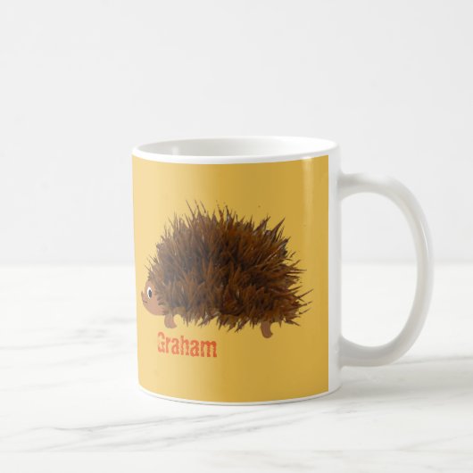 Niedlicher Igel addieren Namen Kaffeetasse (Rechts)