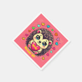 Niedlicher Igel Anpassbare Geburtstagskarte Serviette (Ecke)