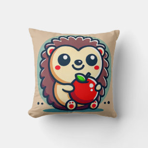 🦔🍎 Niedlicher Igel-Apfel-Gemütlichkeits-Wald-Dek Kissen