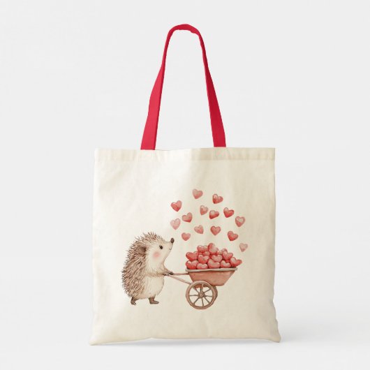 Niedlicher Igel Apple Heart Tragetasche (Rückseite)