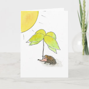 Niedlicher Igel Art, Tinte und Aquarelldruck Karte