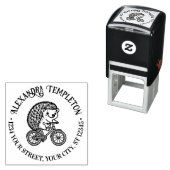 Niedlicher Igel auf der Rücksendeadresse "Fahrradn Permastempel (Beispiel)