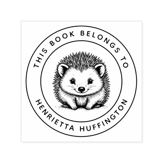 Niedlicher Igel Baby Dieses Buch gehört zum Namen Permastempel (Design)