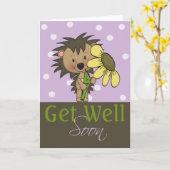 Niedlicher Igel, bald wieder gesund Karte (Gelbe Blume)