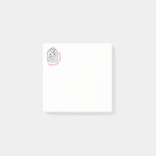 Niedlicher Igel. Behalt dein Kino auf! Post-it Klebezettel (Vorderseite)