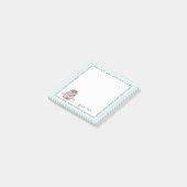 Niedlicher Igel Benutzerdefinierter Text Blue Post Post-it Klebezettel (angewinkelt)