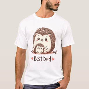 Niedlicher Igel Bestes Vater Vatertag Geschenk T-Shirt