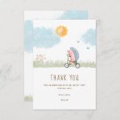 Niedlicher Igel Bicycle Baby Dusche Dankeskarte (Vorne/Hinten)