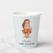 Niedlicher Igel Blue Baby Dusche Pappbecher (Rückseite)