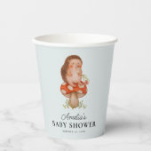 Niedlicher Igel Blue Baby Dusche Pappbecher (Vorderseite)