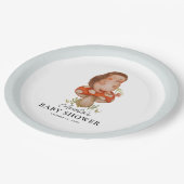 Niedlicher Igel Blue Baby Dusche Pappteller (Schrägansicht)