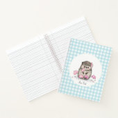 Niedlicher Igel Blume Blaues Muster Notizblock (Innenseite)