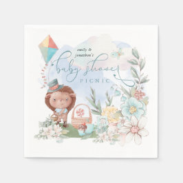 Niedlicher Igel Blumennatur Kinderdusche Picnic Serviette