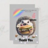Niedlicher Igel Burger Dankeskarte (Vorne/Hinten)