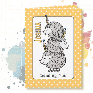 Niedlicher Igel Cartoon Glücklicher Geburtstag für Karte