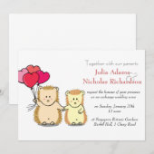 Niedlicher Igel Cartoon Hochzeit Einladung (Vorne/Hinten)