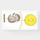 Niedlicher Igel Cartoon personalisierter Geburtsta Banner (Horizontal)