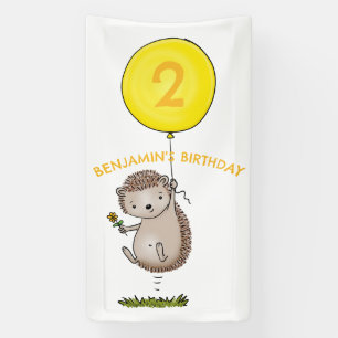 Niedlicher Igel Cartoon personalisierter Geburtsta Banner