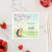 Niedlicher Igel Cherry Blossom Custom Serviette (Beispiel)