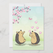 Niedlicher Igel Cherry Blossom Girl's Birthday Einladung (Rückseite)