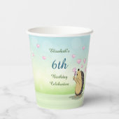 Niedlicher Igel Cherry Blossom Pappbecher (Rückseite)