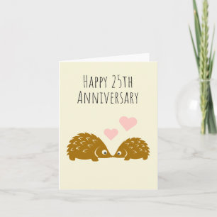 Niedlicher Igel Couple - Happy 25-jähriges Bestehe Karte
