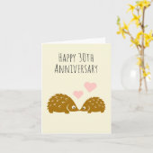 Niedlicher Igel Couple - Happy 30-jähriges Bestehe Karte (Gelbe Blume)