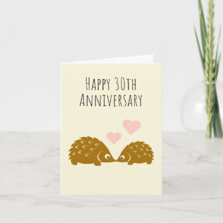 Niedlicher Igel Couple - Happy 30-jähriges Bestehe Karte