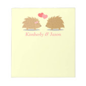 Niedlicher Igel Couple in Liebe Notizblock (Vorderseite)