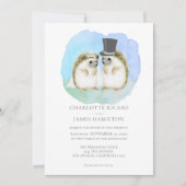 Niedlicher Igel Couple Wedding Personalisiert Einladung (Vorderseite)