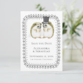 Niedlicher Igel Couple Wedding speichert das Datum Save The Date (Stehend Vorderseite)