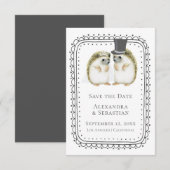 Niedlicher Igel Couple Wedding speichert das Datum Save The Date (Vorne/Hinten)