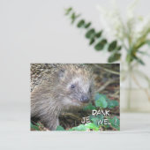 Niedlicher Igel dank Je Wel Postcard Postkarte (Stehend Vorderseite)