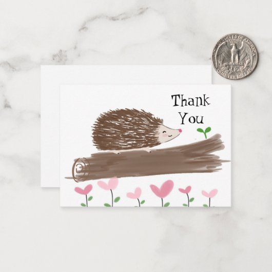 Niedlicher Igel Dankeschön Karte (Vorderseite/Rückseite Beispiel)