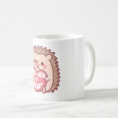Niedlicher Igel, der Herz umarmt Kaffeetasse (VorderseiteRechts)